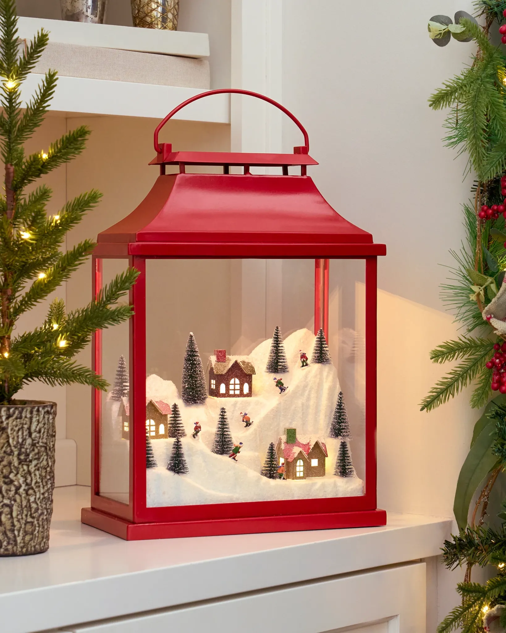 Discount Alpine Ski Mountain Lantern String Lighting & Lanterns
