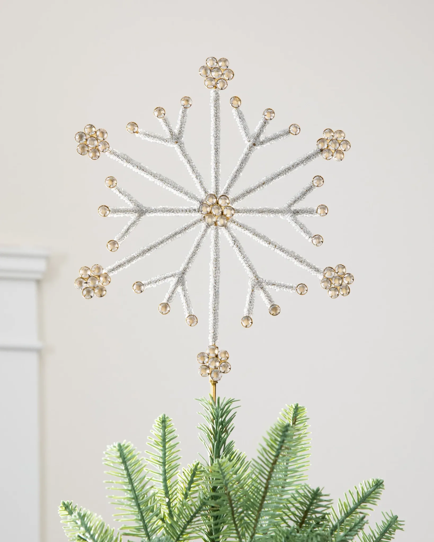 Sale Beaded Snowflake Christmas Tree Toppers Toppers