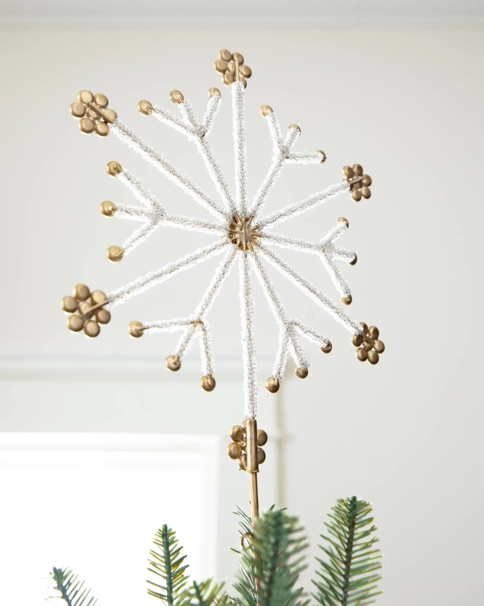 Sale Beaded Snowflake Christmas Tree Toppers Toppers