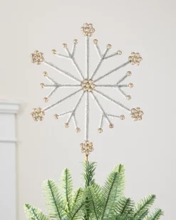 Sale Beaded Snowflake Christmas Tree Toppers Toppers
