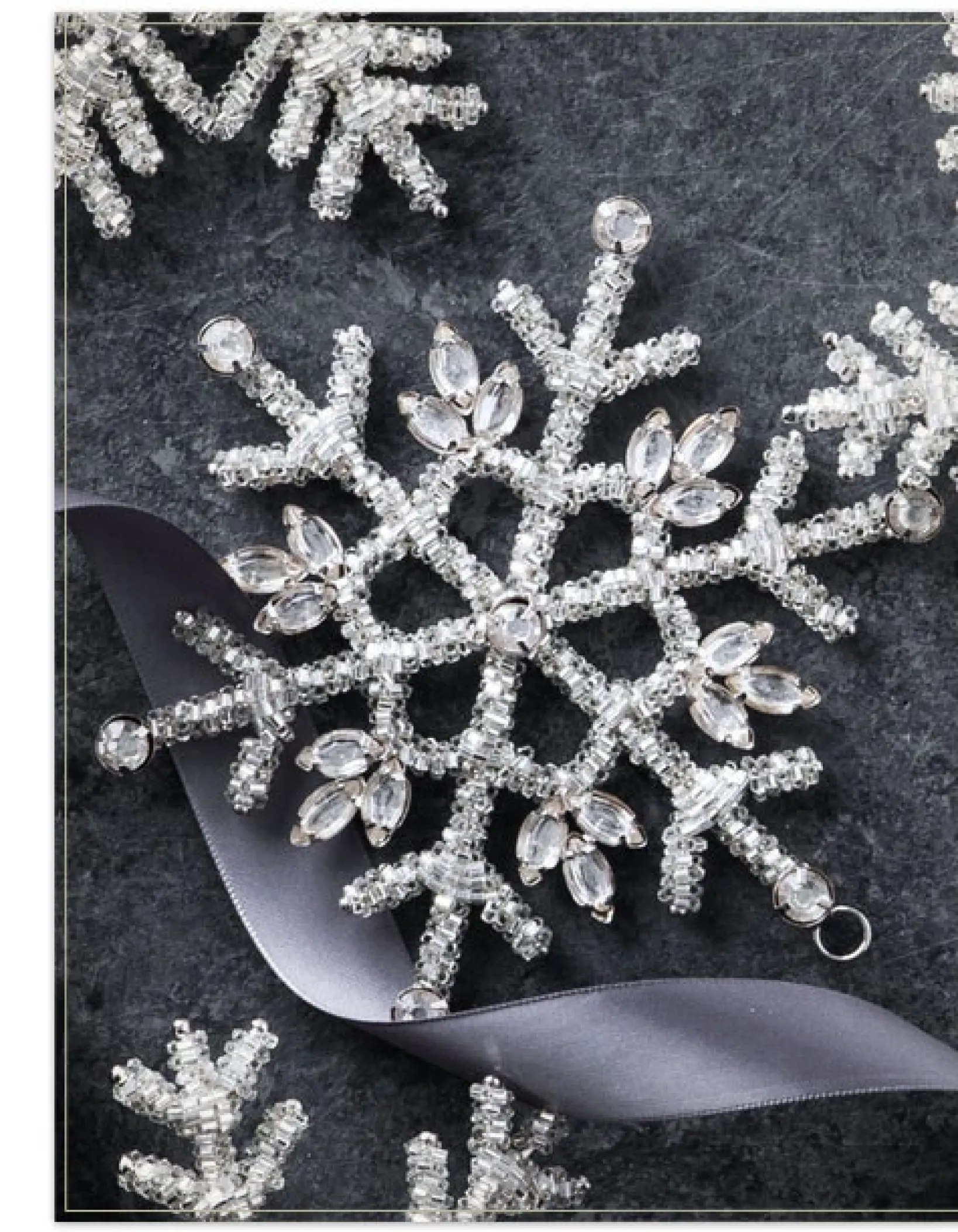 Beaded Snowflake Christmas Ornament Collection Ornaments