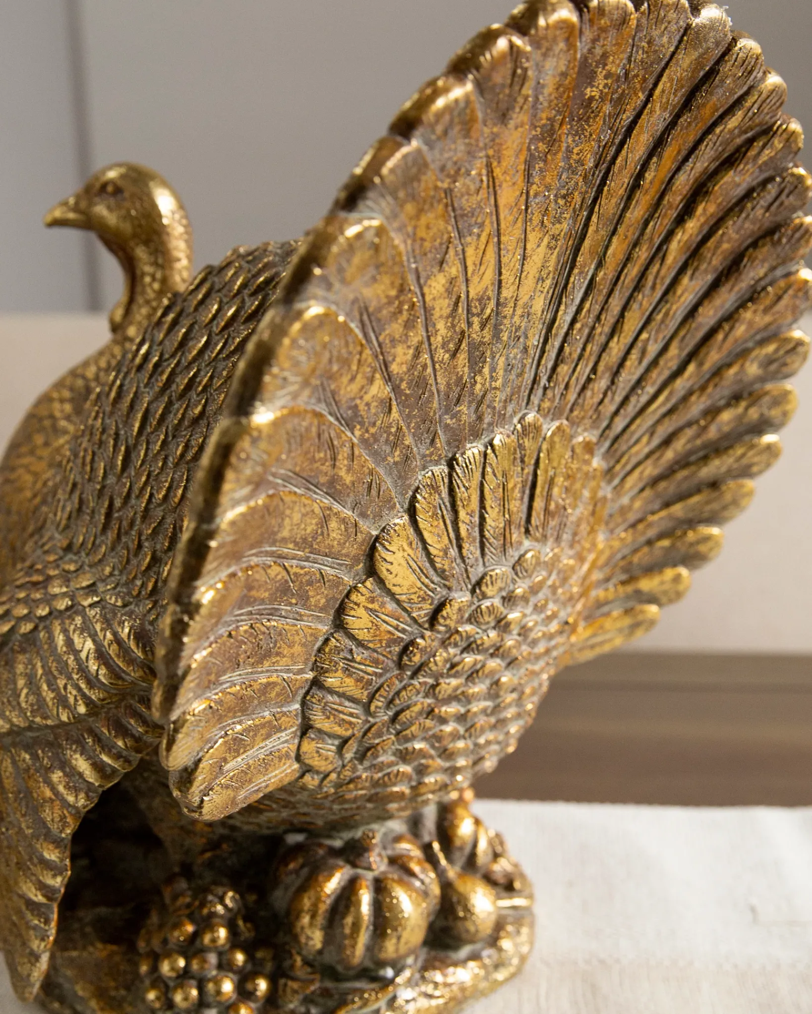New Bronzed Tabletop Turkey Decorative Accents