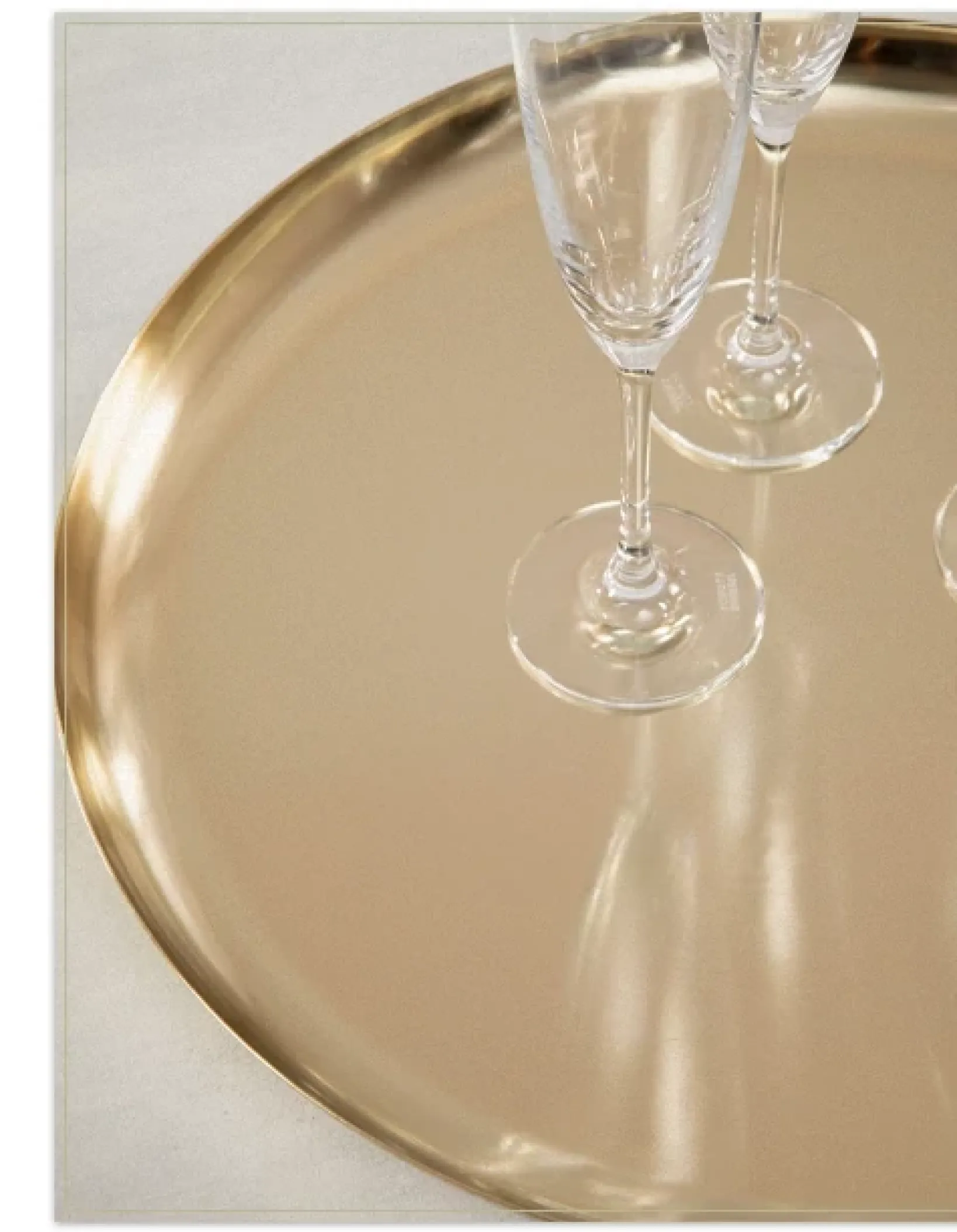 New Brushed Brass Serving Trays Platters & Drinkware