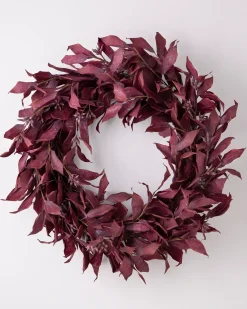 Clearance Burgundy Leaves Foliage Wreaths|Outdoor Safe