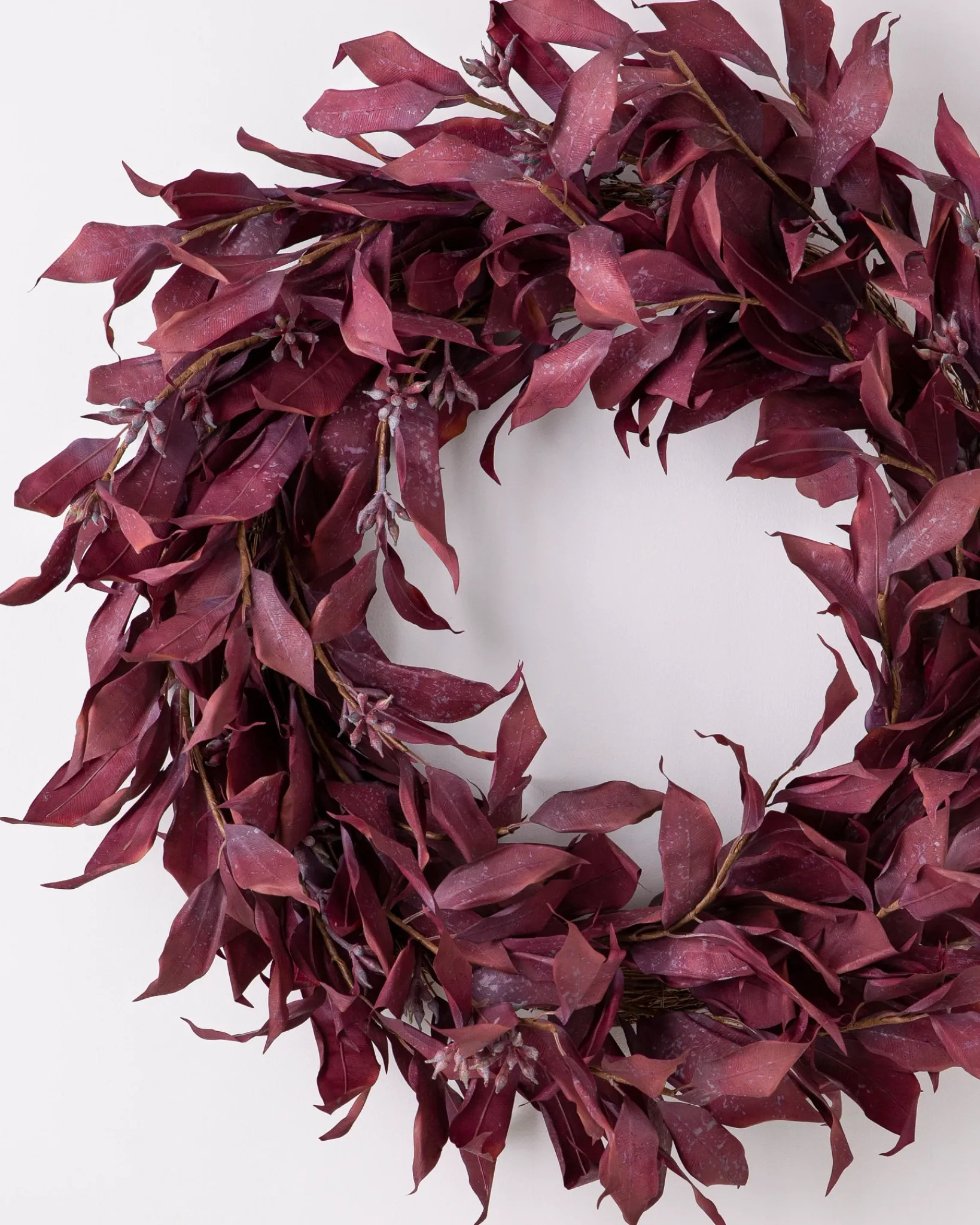 Clearance Burgundy Leaves Foliage Wreaths|Outdoor Safe