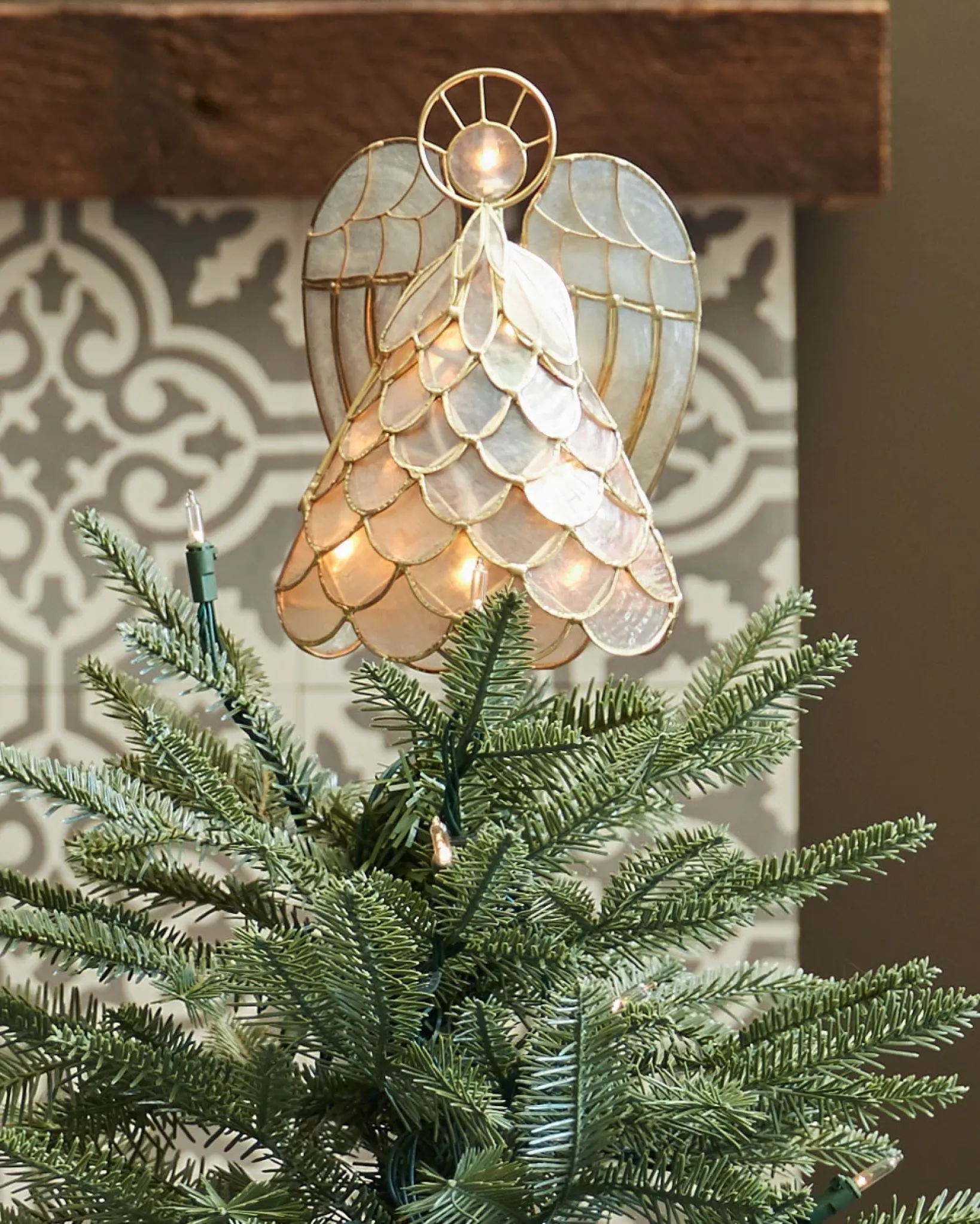 Outlet Capiz Angel Lighted Tree Toppers Toppers