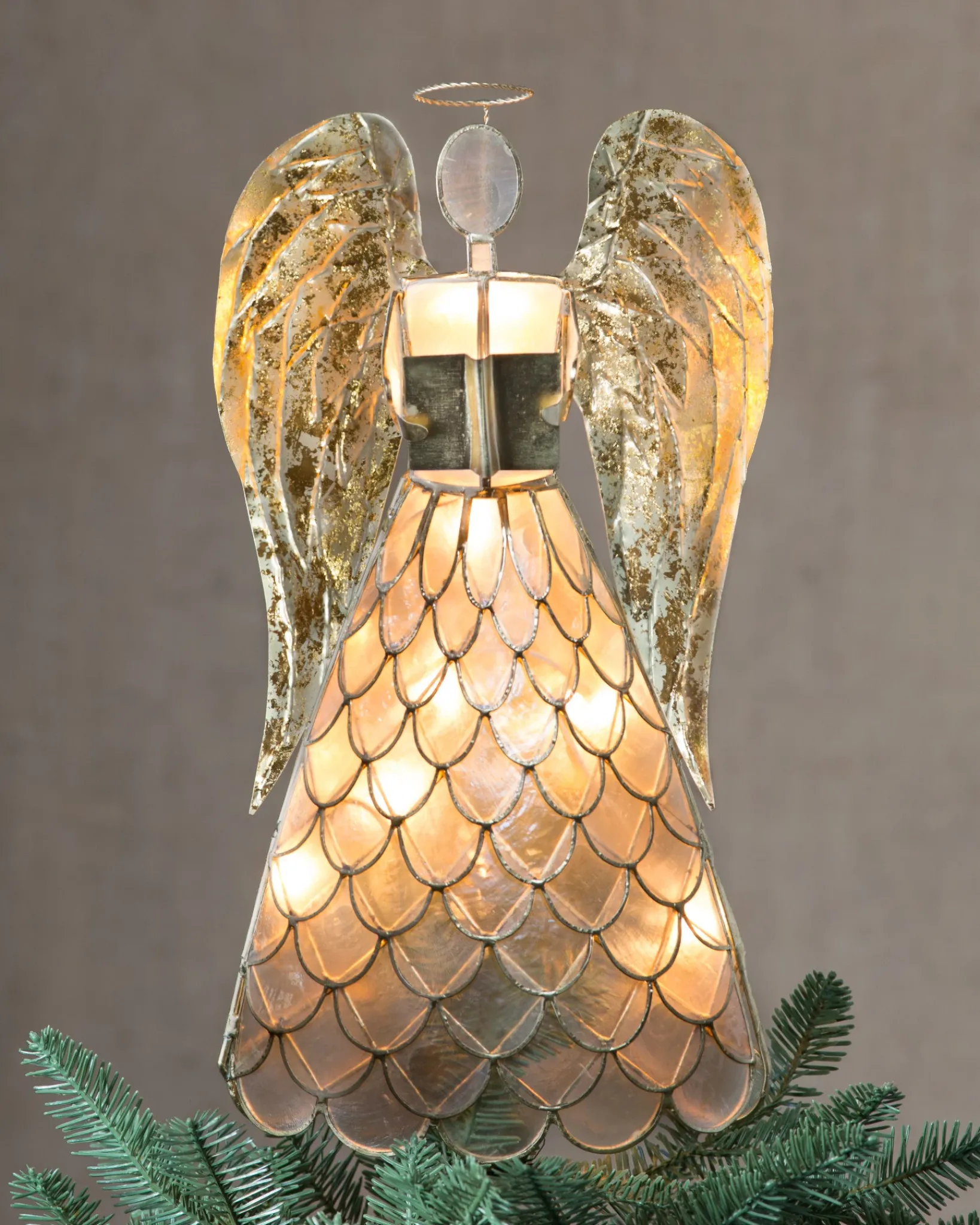 Outlet Capiz Angel Lighted Tree Toppers Toppers