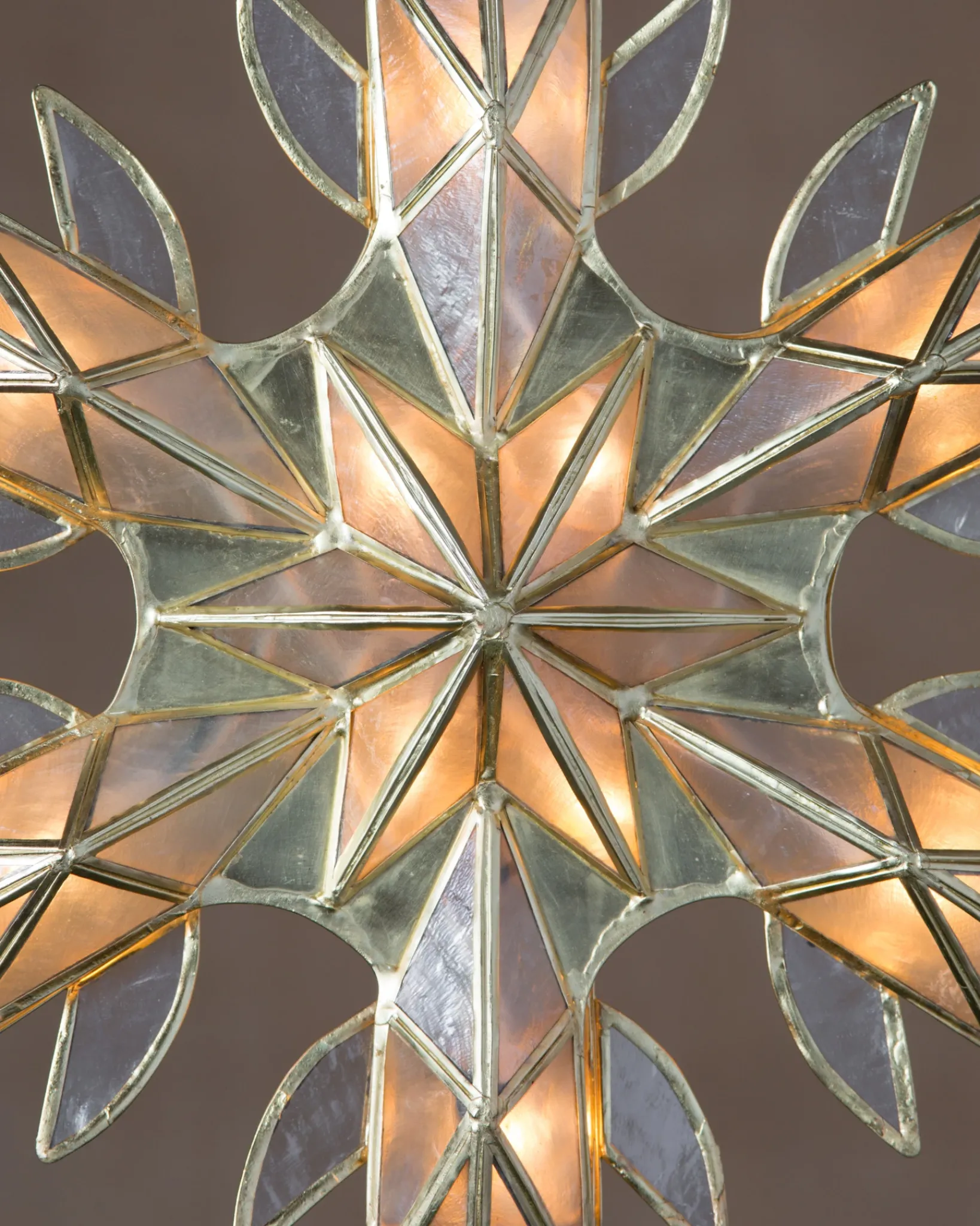 Capiz Snowflake Lighted Tree Toppers Toppers