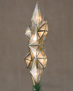 Capiz Snowflake Lighted Tree Toppers Toppers