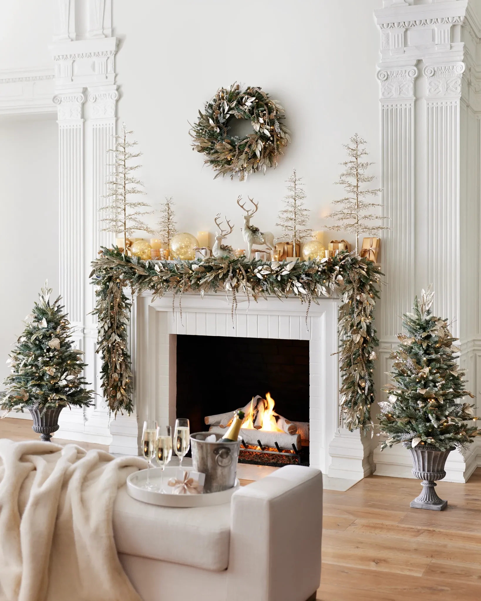 Sale Champagne And Crystal Foliage Pre-Lit|5 - 7 Feet