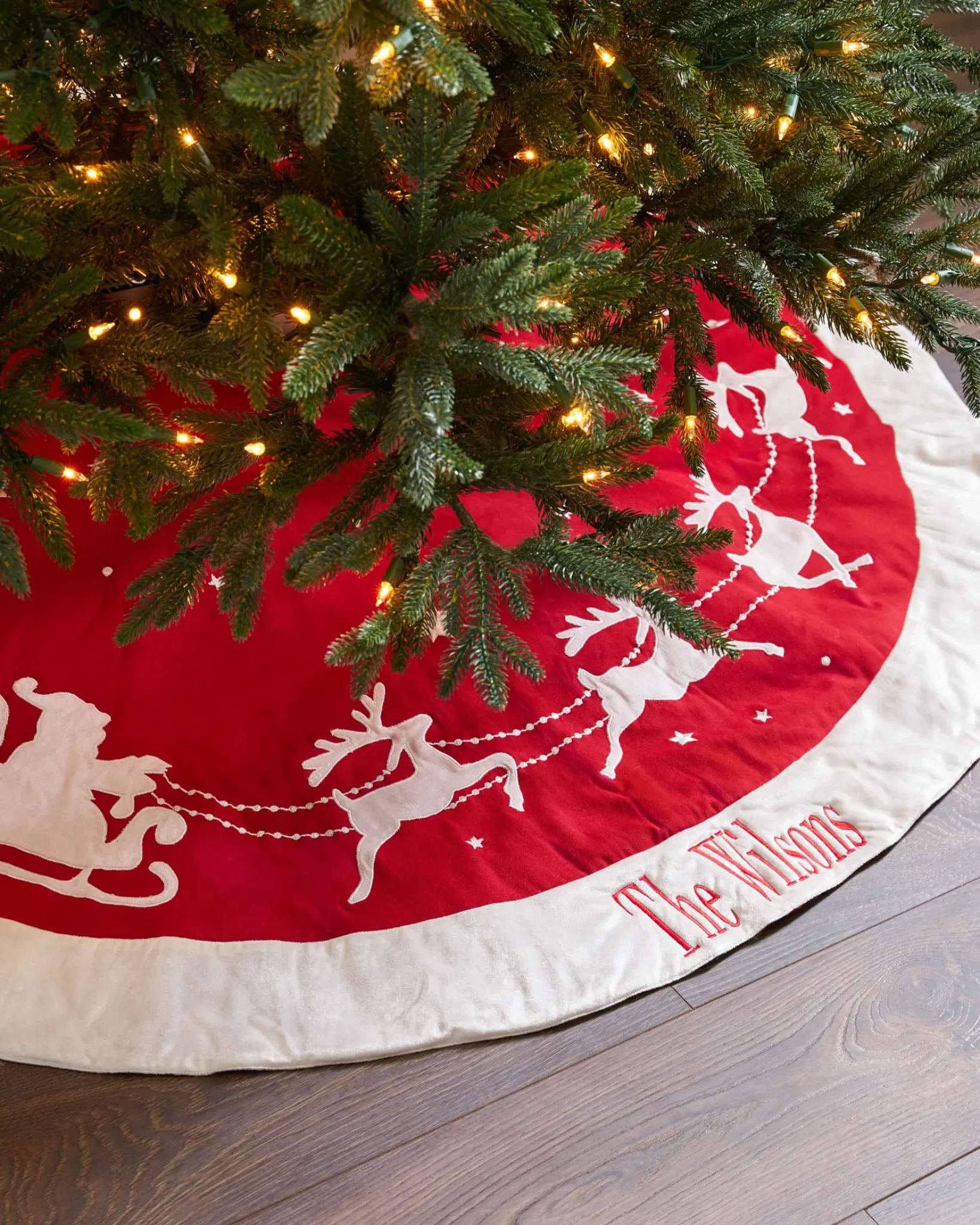 Hot Dashing Through The Snow Christmas Tree Skirts Personalized Christmas Décor