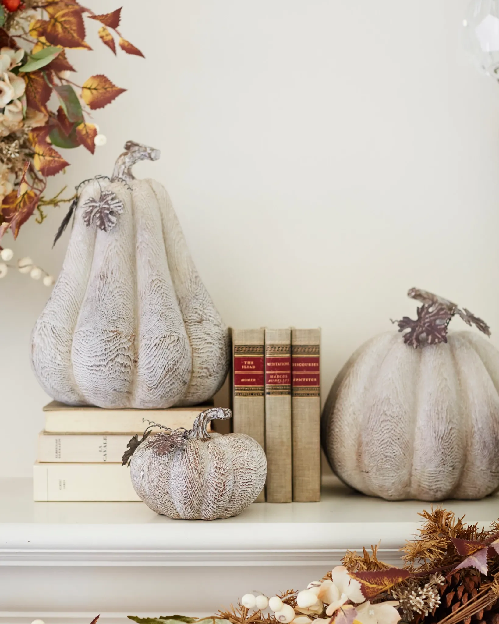 Sale Faux Wood Pumpkins Decorative Accents