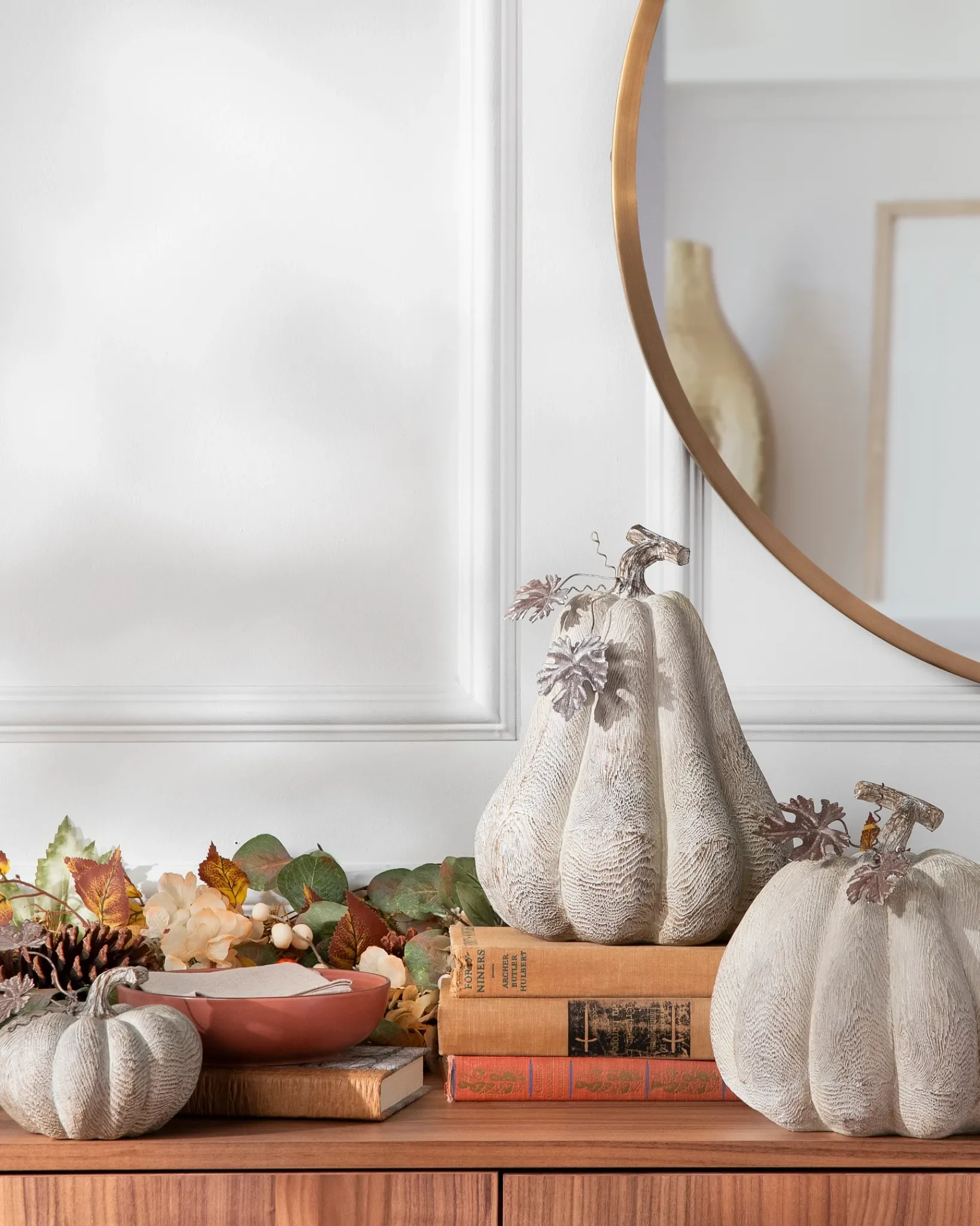 Sale Faux Wood Pumpkins Decorative Accents
