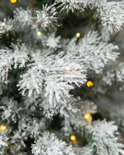 Frosted Yukon Spruce Artificial Potted Christmas Trees Outdoor Safe