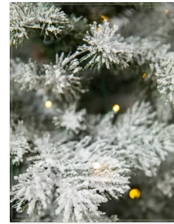 Frosted Yukon Spruce Artificial Potted Christmas Trees Outdoor Safe