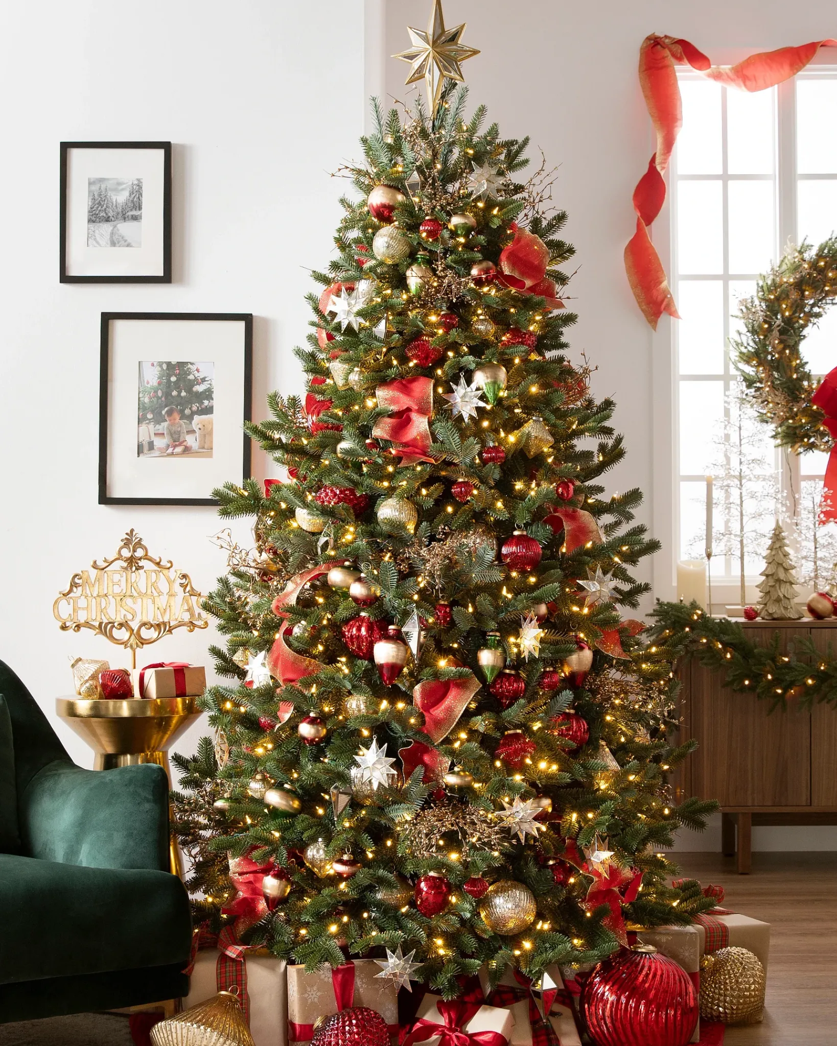 New Glitter Ombre Christmas Tree Ribbon Ribbons