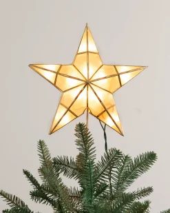 Online Lit Capiz Star Tree Toppers Toppers