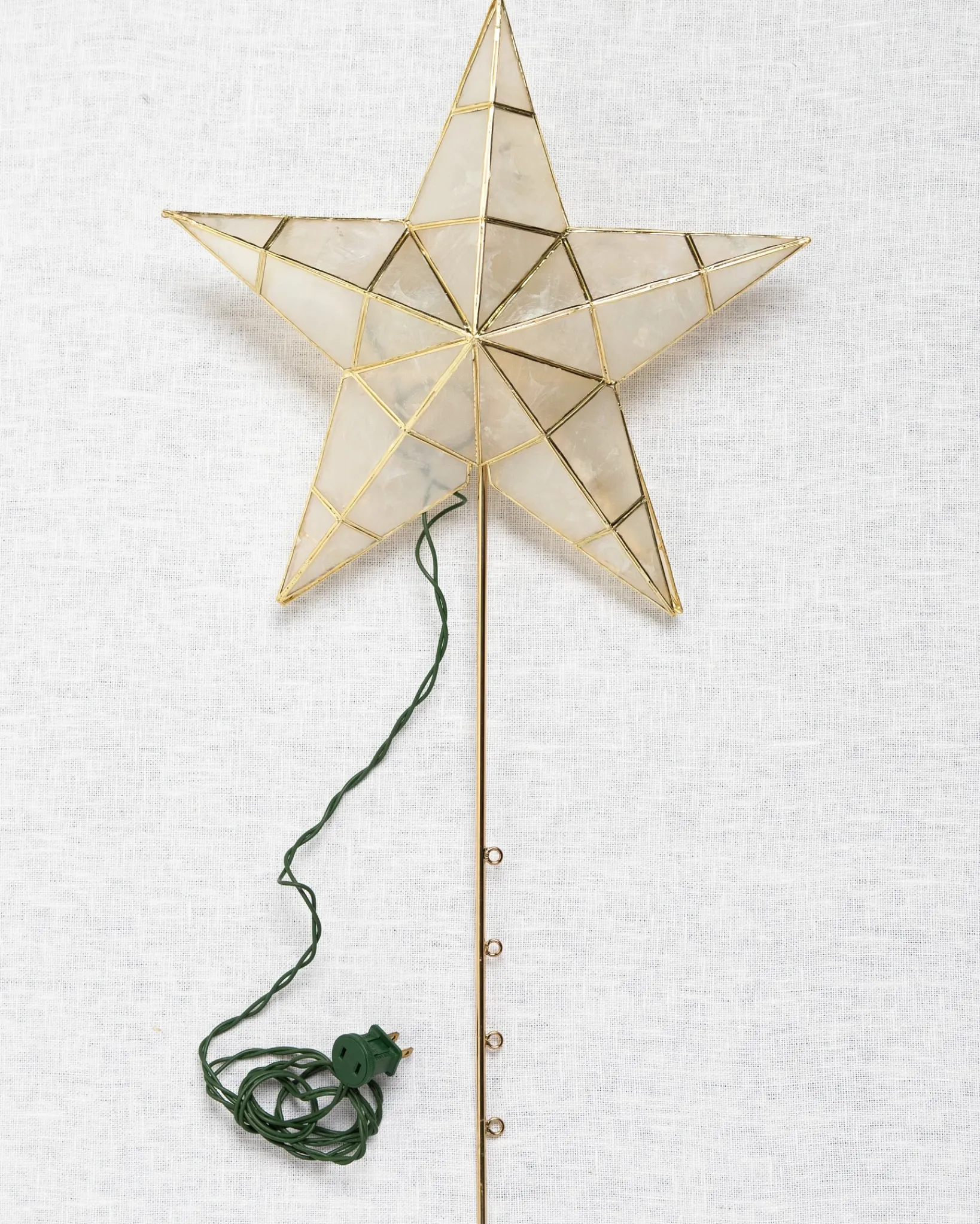Online Lit Capiz Star Tree Toppers Toppers