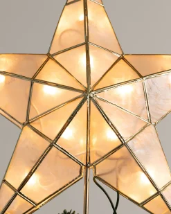 Online Lit Capiz Star Tree Toppers Toppers