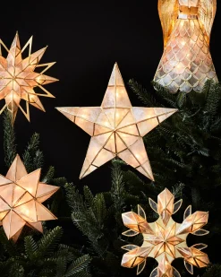 Online Lit Capiz Star Tree Toppers Toppers