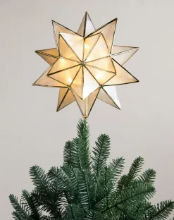 Online Lit Capiz Star Tree Toppers Toppers