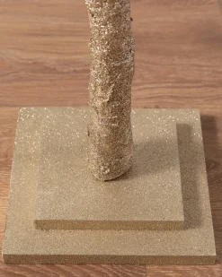 Hot Lit Champagne Glitter LED Trees Tabletop & Accent Trees