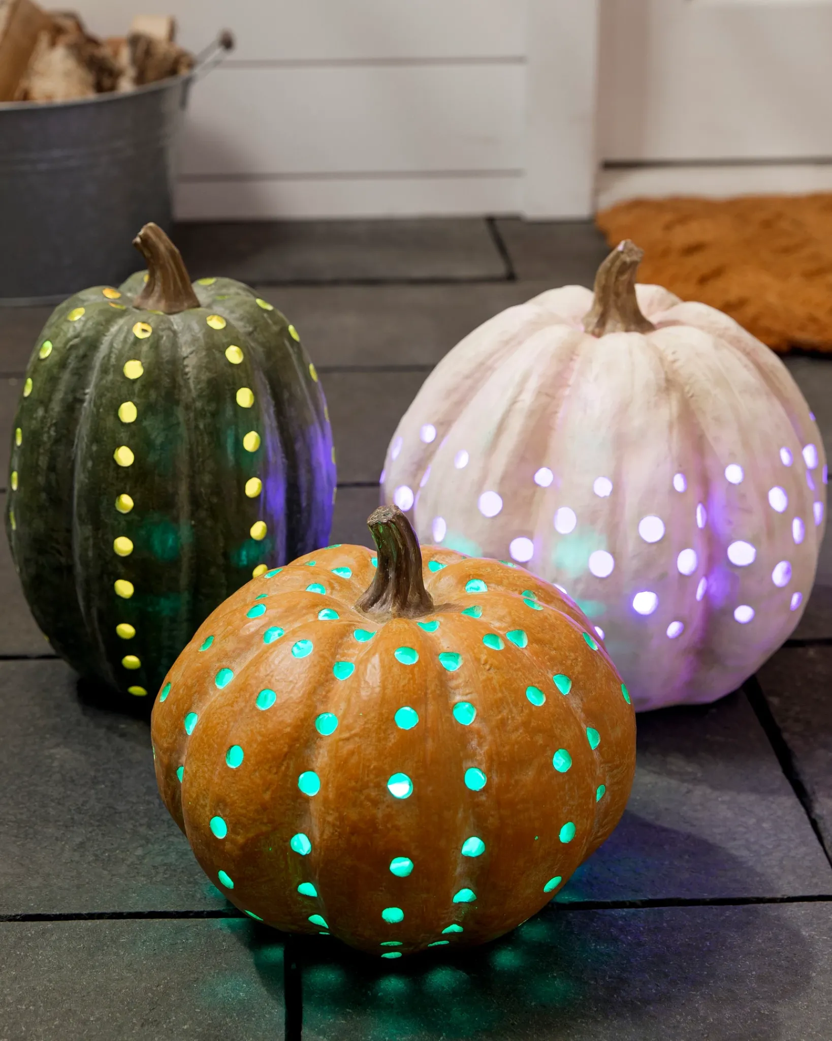 New Lit Cut-Out Pumpkins Decorative Accents