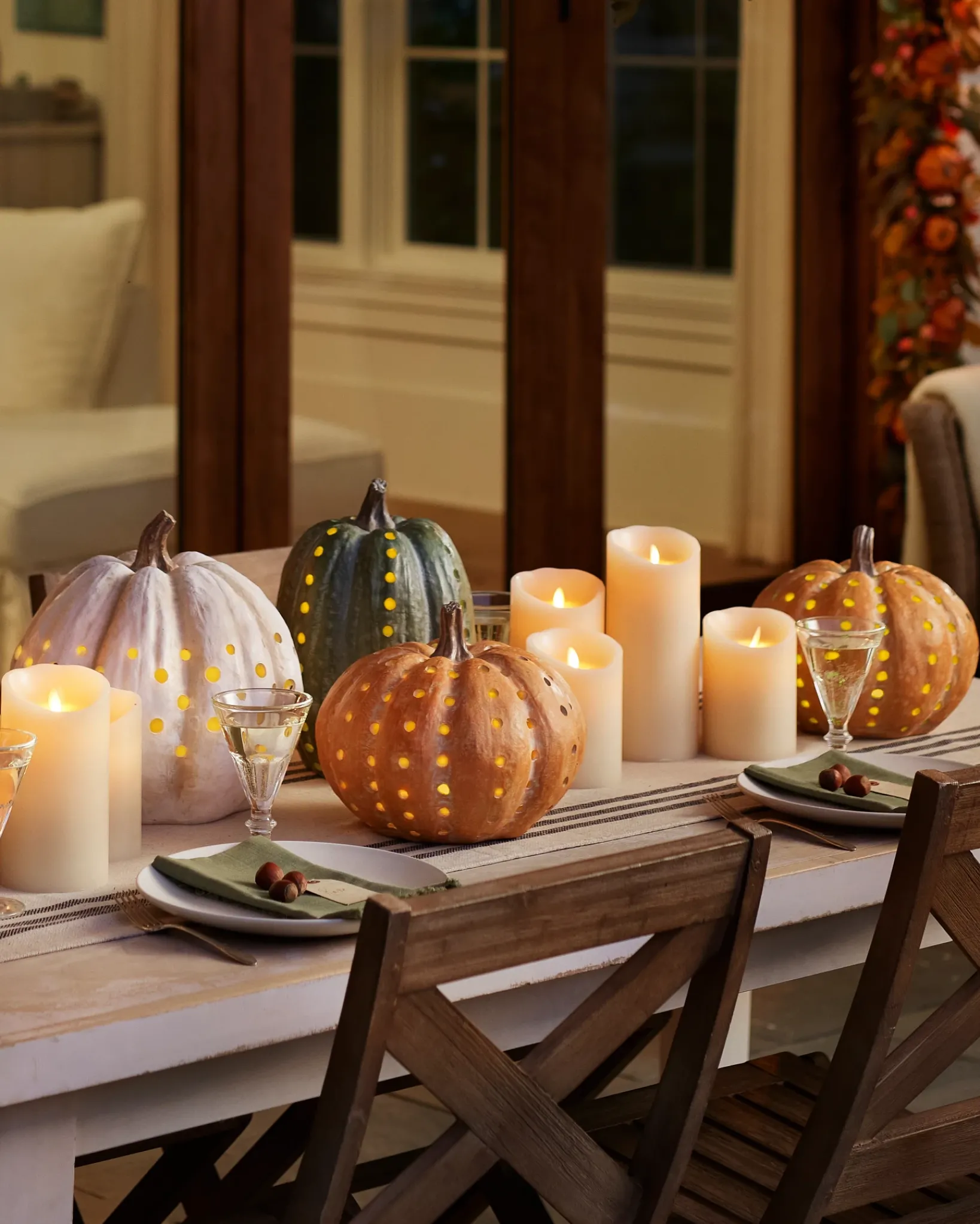 New Lit Cut-Out Pumpkins Decorative Accents