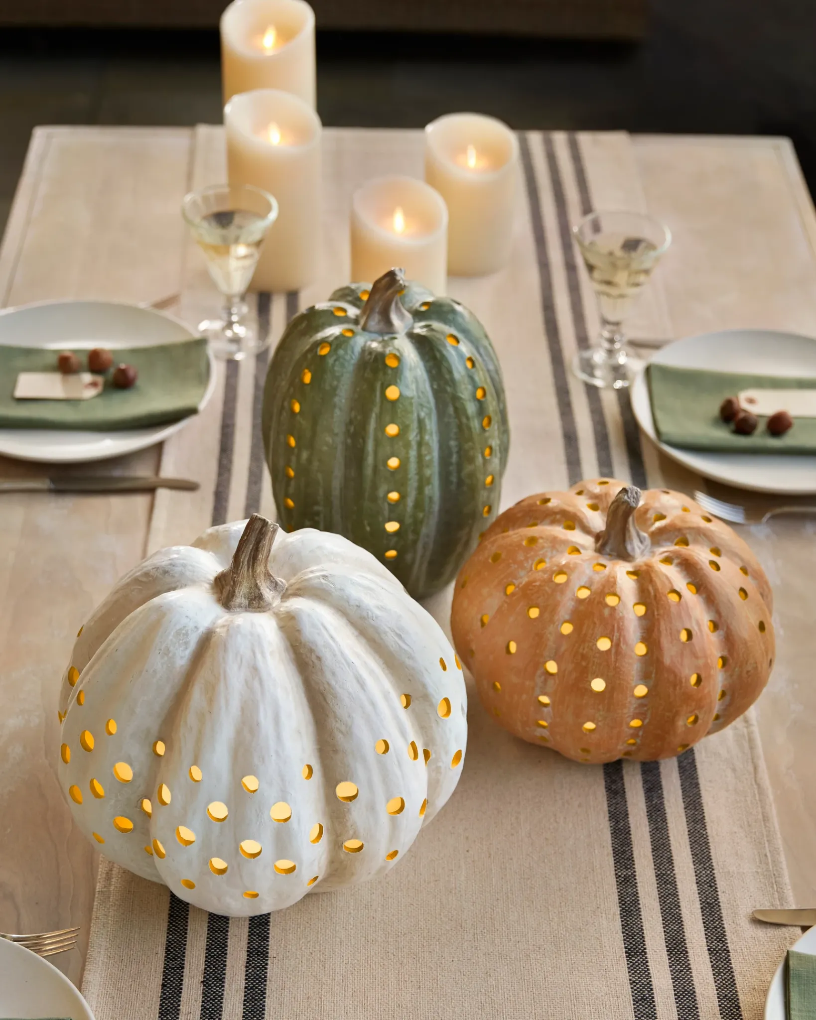 New Lit Cut-Out Pumpkins Decorative Accents