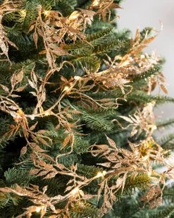 Clearance Lit Glitter Leaf Christmas Tree Garlands Garlands