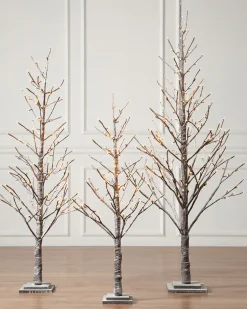 New Lit Snowy Branch LED Trees Tabletop & Accent Trees