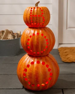 Clearance Lit Stackable Cut-Out Pumpkins Outdoor Safe