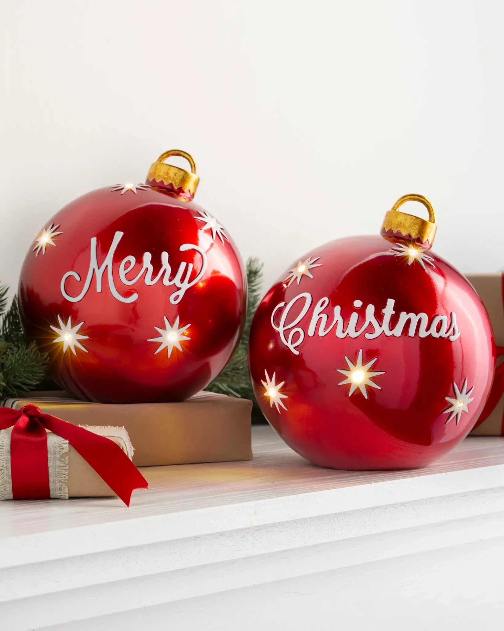 Discount Lit Tabletop Merry Christmas Ornaments Decorative Accents