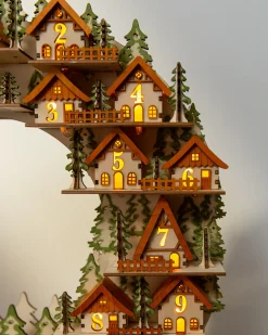 Outlet Lit Wooden Advent Wreaths Decorative Accents|Advent Calendars