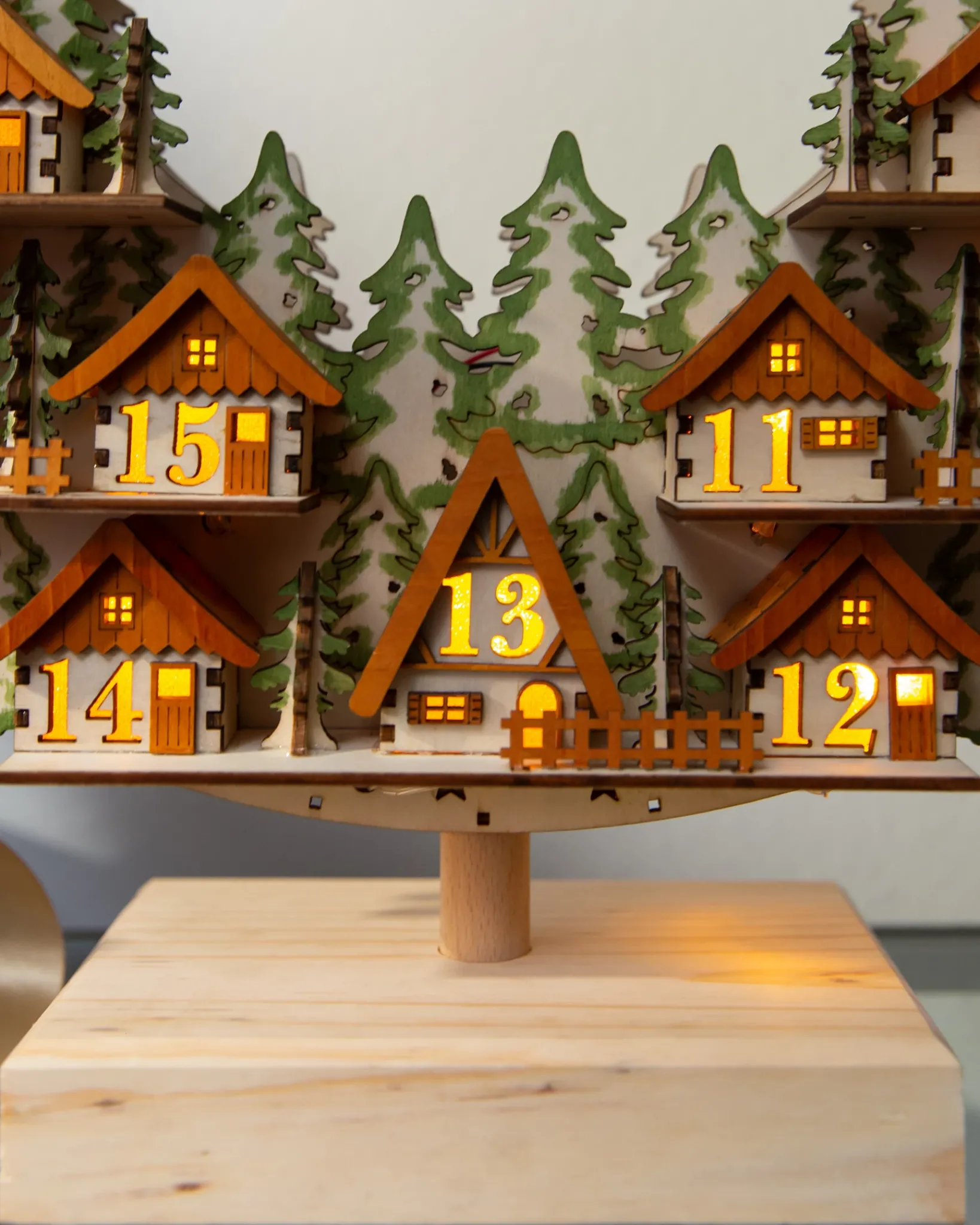 Outlet Lit Wooden Advent Wreaths Decorative Accents|Advent Calendars
