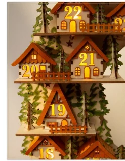 Outlet Lit Wooden Advent Wreaths Decorative Accents|Advent Calendars
