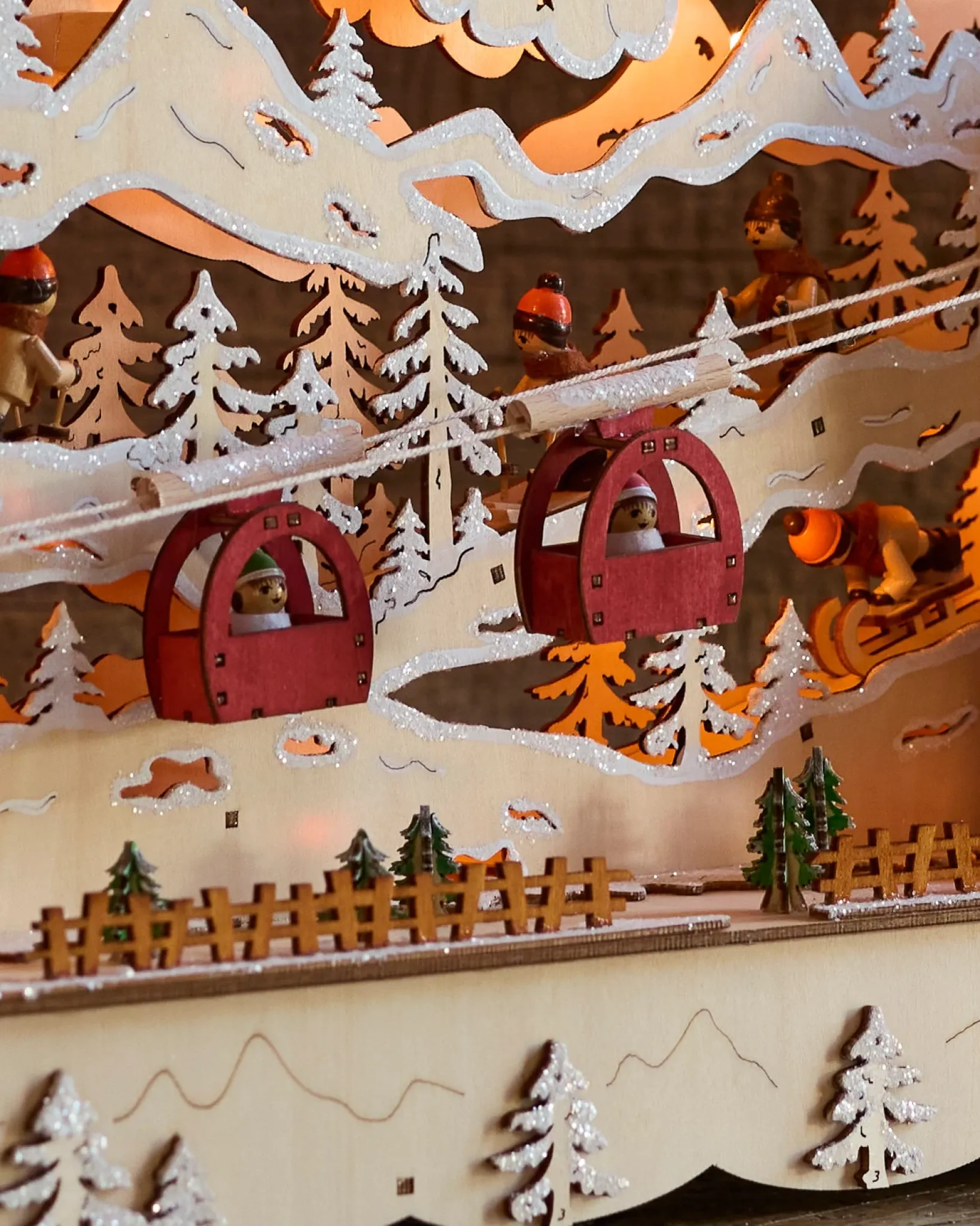 Clearance Lit Wooden Animated Scenes Decorative Accents
