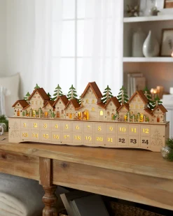 Sale Lit Wooden Christmas Advent Calendars Decorative Accents|Gifts For Christmas