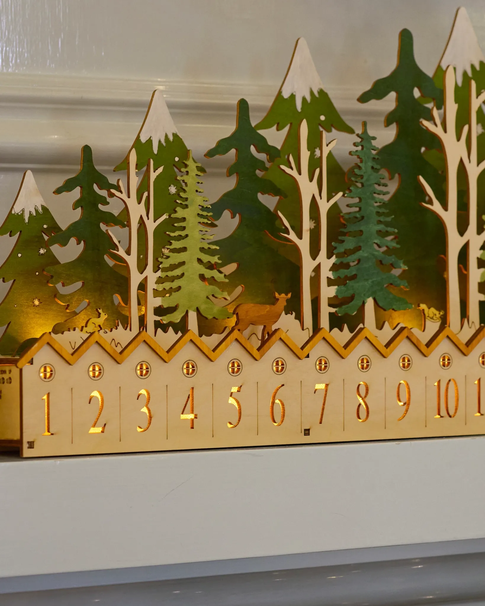 Sale Lit Wooden Christmas Advent Calendars Decorative Accents|Gifts For Christmas