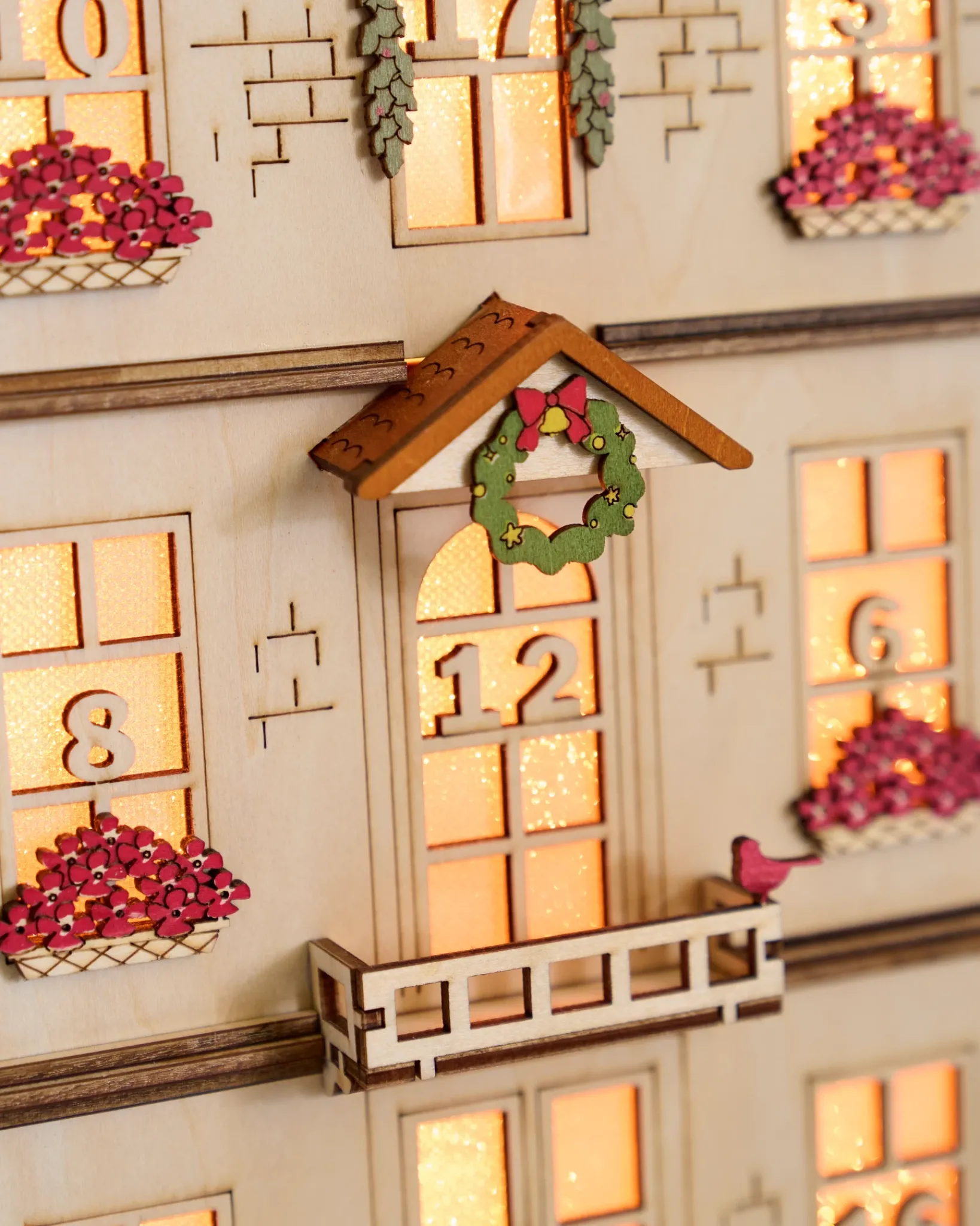Sale Lit Wooden Christmas Advent Calendars Decorative Accents|Gifts For Christmas