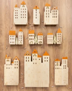 Best Lit Wooden Christmas Mantel Villages Decorative Accents