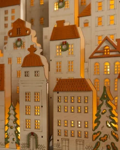 Best Lit Wooden Christmas Mantel Villages Decorative Accents
