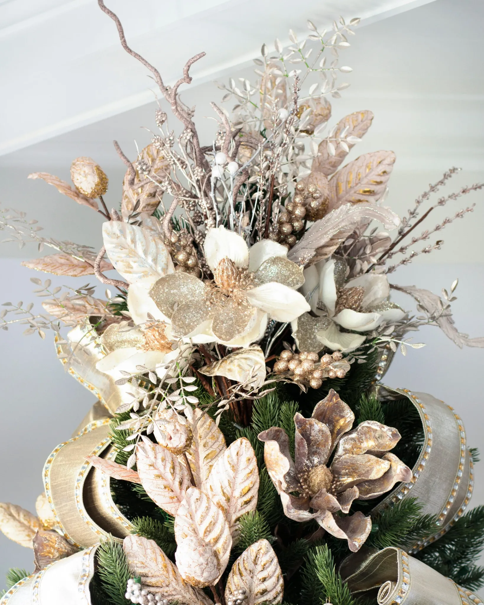 Sale Magnolia Bouquet Christmas Tree Topper Toppers