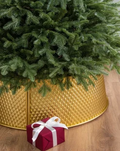 New Merry Metallic Quilted Christmas Tree Collars Skirts & Collars