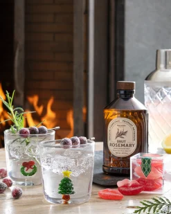 Best Mistletoe Kiss Cocktail Gift Box Platters & Drinkware|Holiday Gourmet Gifts