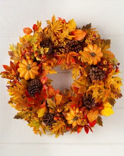 Outlet Outdoor Autumn Traditions Foliage Wreaths|Outdoor Safe