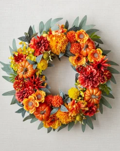 Outlet Outdoor Dahlia Festival Foliage Wreaths|Outdoor Safe