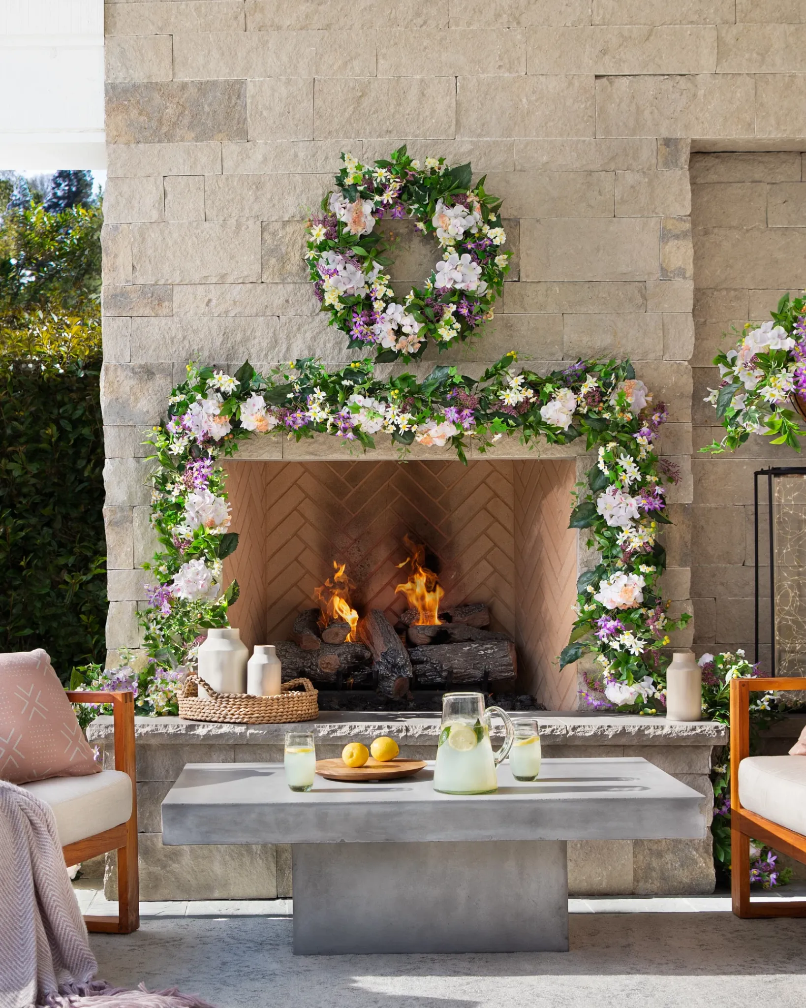Clearance Outdoor Enchanted Garden Foliage Wreaths|Garlands