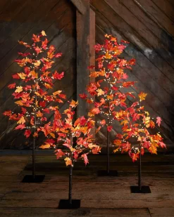 Outlet Outdoor LED Lit Autumn Maple Trees Decorative Accents|Outdoor Safe