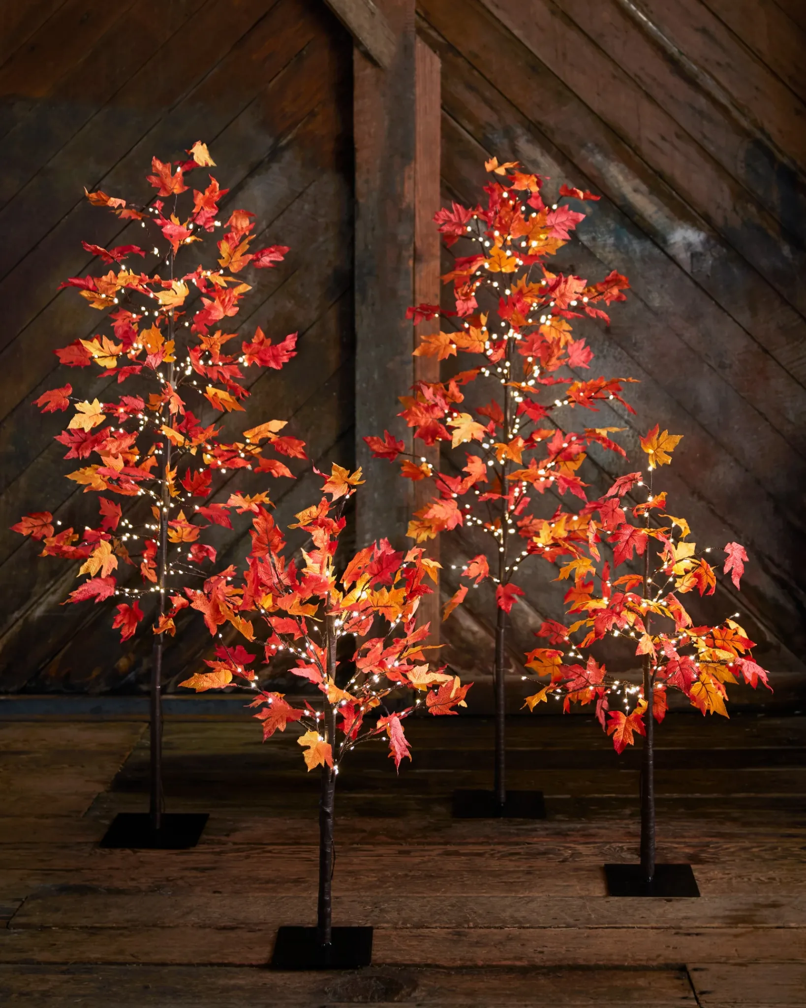 Outlet Outdoor LED Lit Autumn Maple Trees Decorative Accents|Outdoor Safe